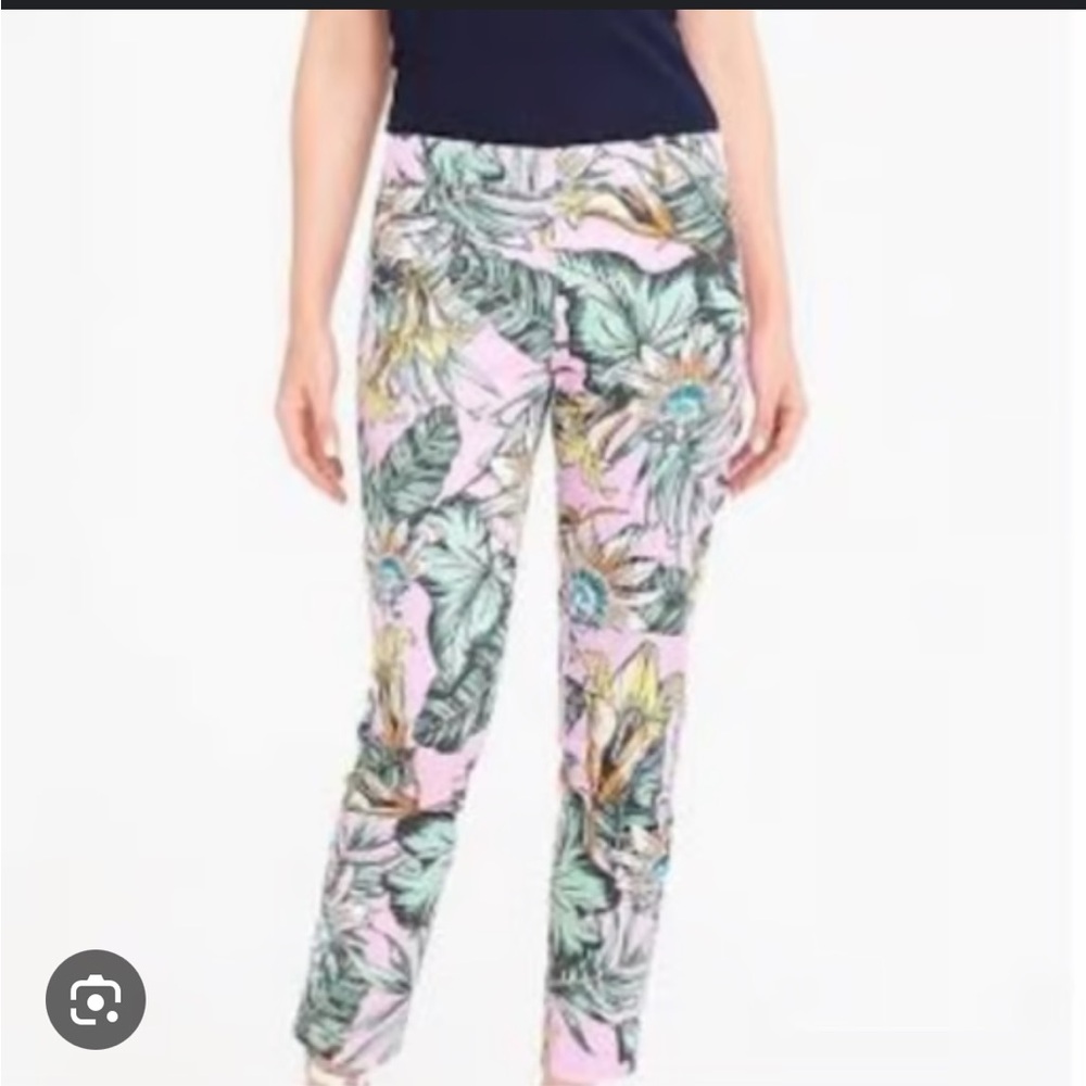 J Crew Lilac Fern printed Skimmer pants